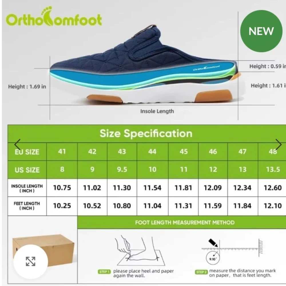 NWT OrthoComfoot Comfortable Mens Casual Slip-On Shoes - Olive size 42 US‎ 9